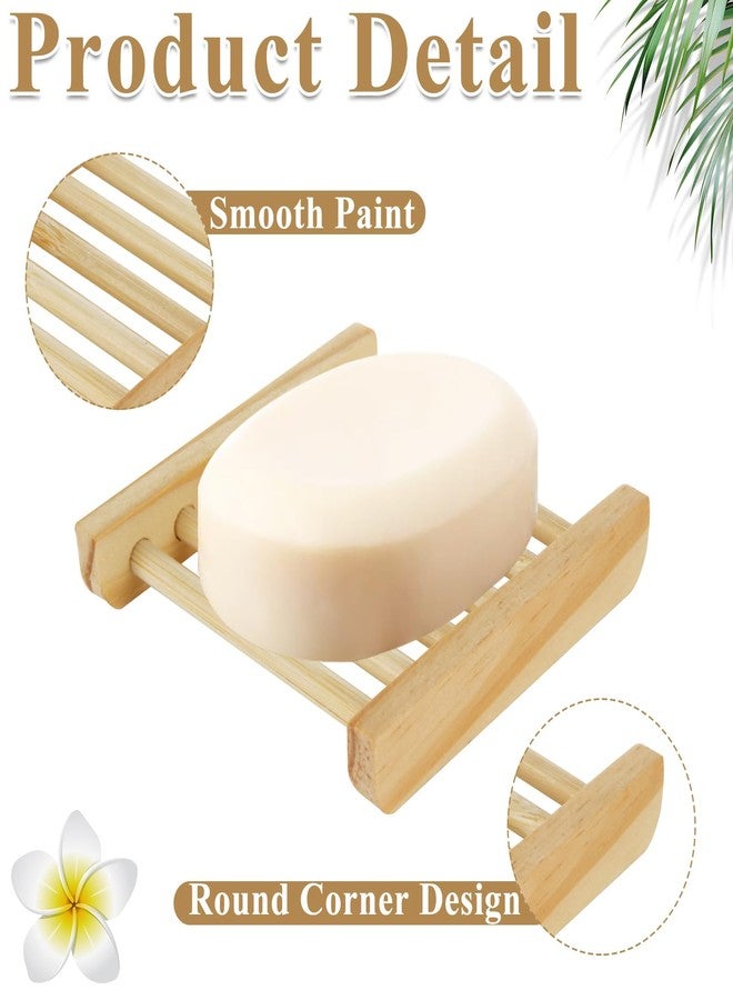 LOPYXBR 60 PCS Bamboo Soap Dish for Shower 3.3x3.5x0.7 Inch Wooden Soap Holder Self Draining Bamboo Soap Holder Handmade Wooden Soap Dish for Bar Soap Wood Soaps Tray for Bathroom, Shower, Kitchen - Image 4